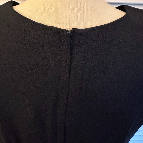 VINTAGE 1990s NICOLE ELIZABETH BLACK MIDI DRESS WITH BLACK BEAD DETAIL. SZ 9/10 - Picture 6 of 9